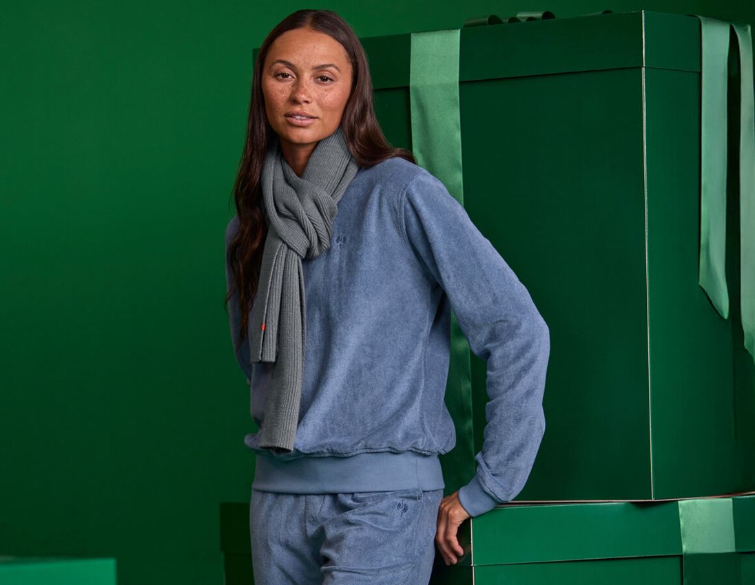 Överdelar: e.s. Sweatshirt Terry, dam + nordicblå