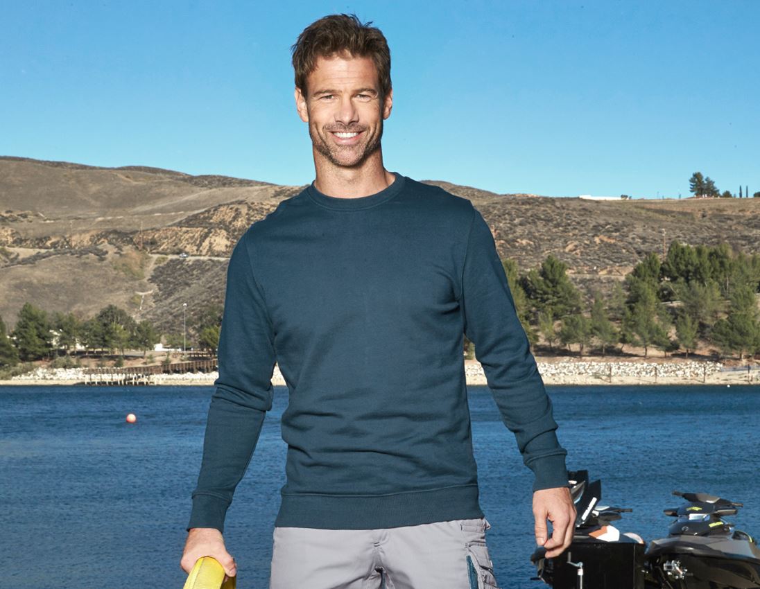 Klädset: SET: e.s. Hoody-Sweatshirt+Sweatshirt poly cotton + sjöblå