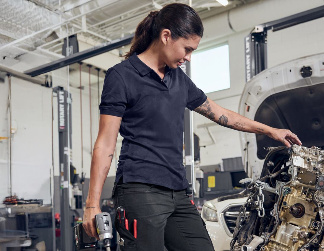 Clothing: Pique-Polo e.s.industry, ladies' + navy