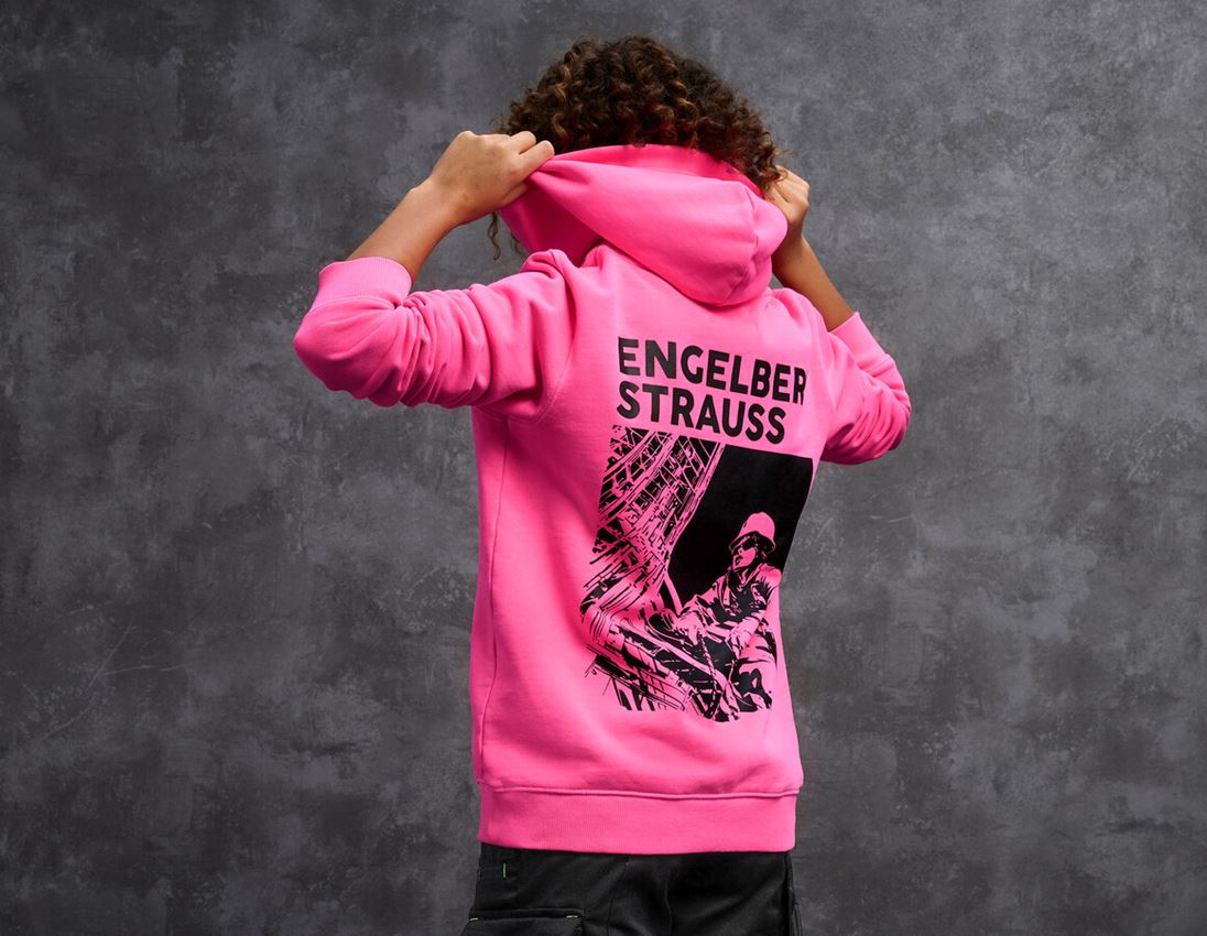 Överdelar: e.s. Hoody-Sweatshirt neon, barn + neonrosa vintage 1