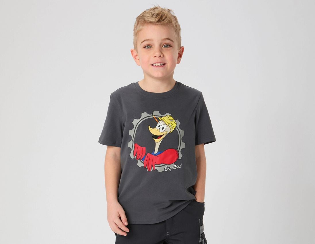 Shirts, Pullover & more: e.s. T-Shirt cotton stretch engelbird, children's + engelbird4/anthracite
