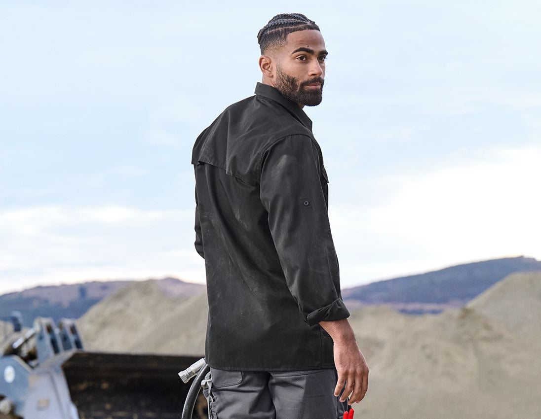 Överdelar: Arbetsskjorta e.s.classic, långärmad + svart 1