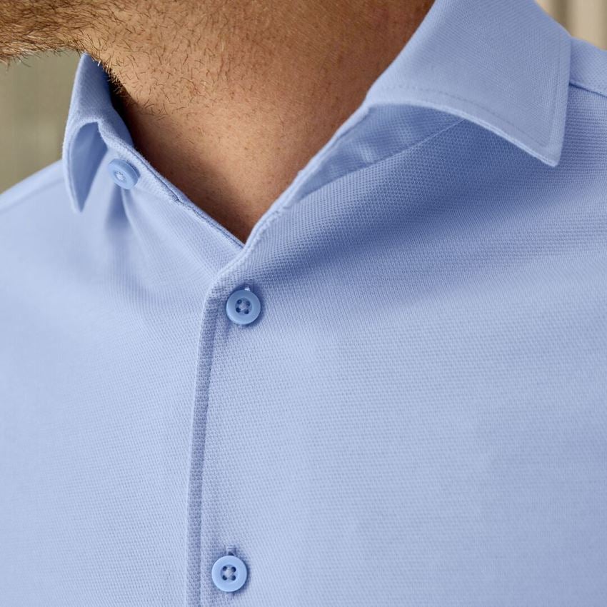 Clothing: e.s. piqué-Business Shirt + frostblue 2