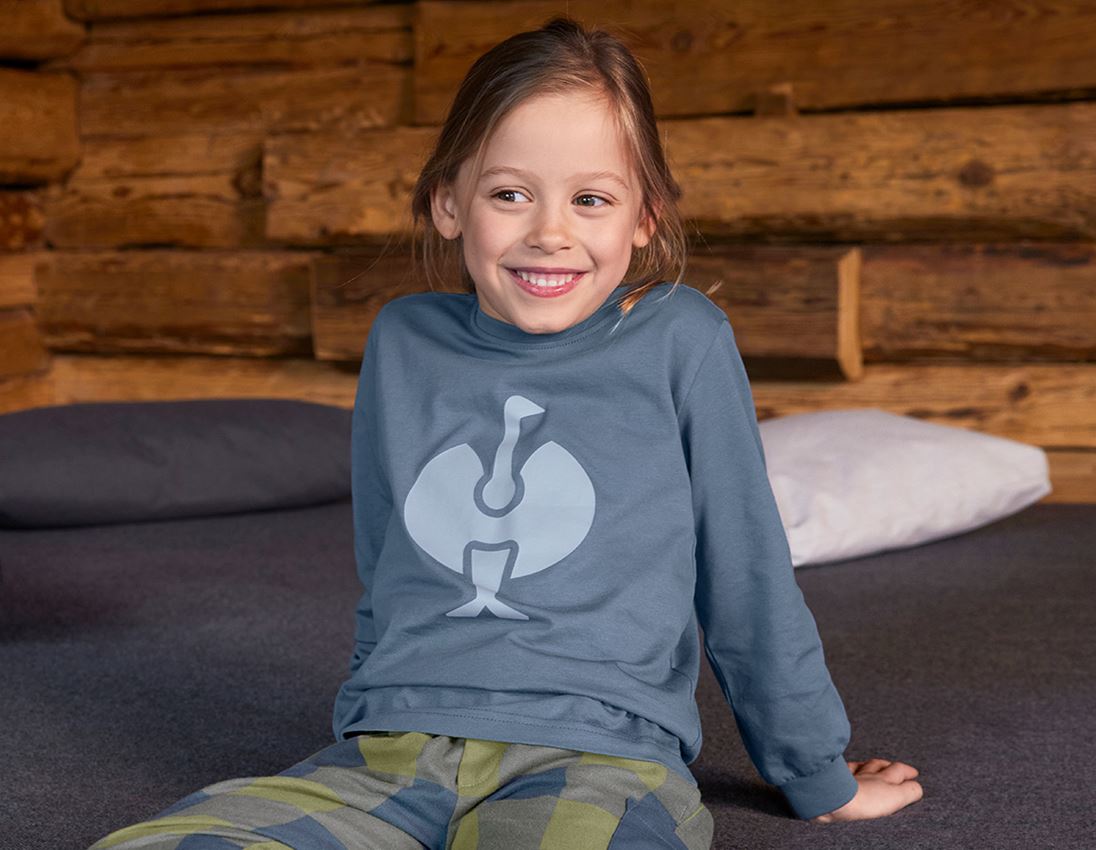 Accessoarer: e.s. Pyjamas långärmad, barn + oxidblå