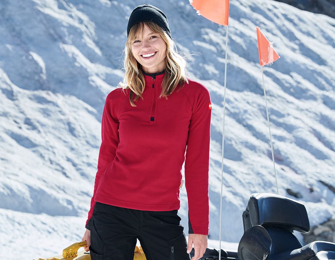 Clothing: SET: 2x Ladies' Microfleece troyer dryplexx® + red