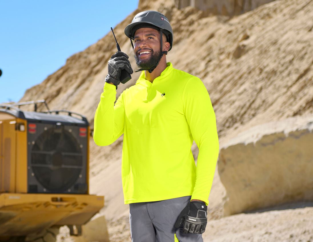 Shirts, Pullover & more: Visibility functi. troyer-longsleeve UV e.s.trail + high-vis yellow/black