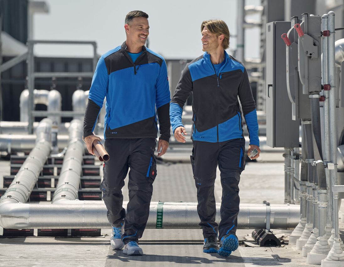 Work Jackets: Fleece jacket e.s.motion 2020 + graphite/gentianblue 2