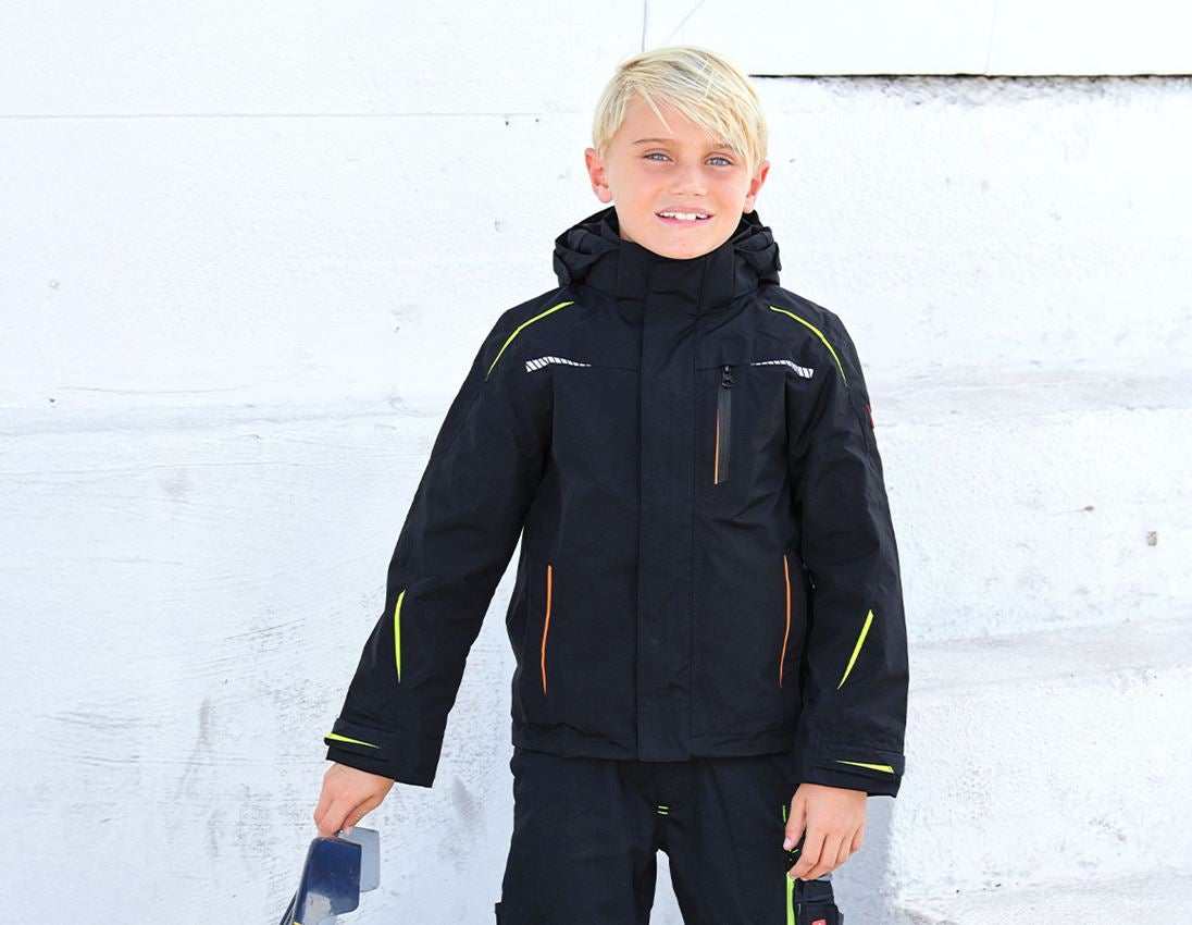 Jackor: 3 i 1 funktionsjacka e.s.motion 2020, barn + svart/varselgul/varselorange