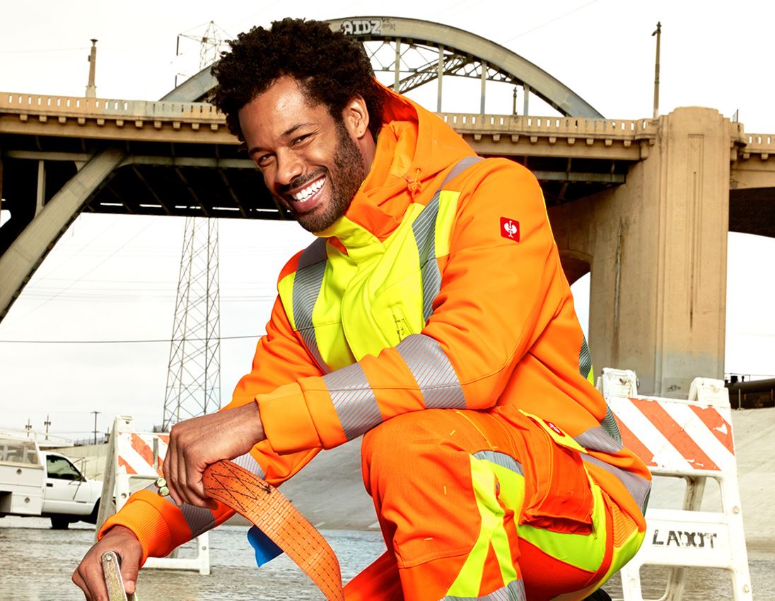 Work Jackets: High-vis winter softshell jacket e.s.motion 2020 + high-vis yellow/high-vis orange 1