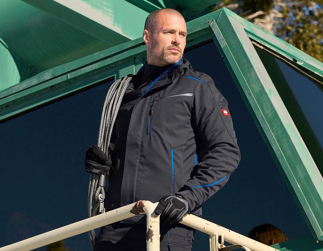 Arbetsjackor: Vinter softshelljacka e.s.motion 2020, herrar + grafit/gentianablå 2
