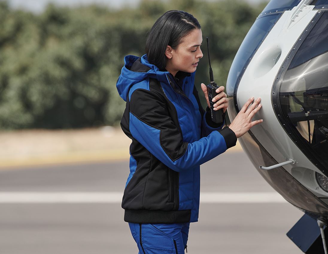 Work Jackets: Winter softshell jacket e.s.vision, ladies' + royalblue/black 1