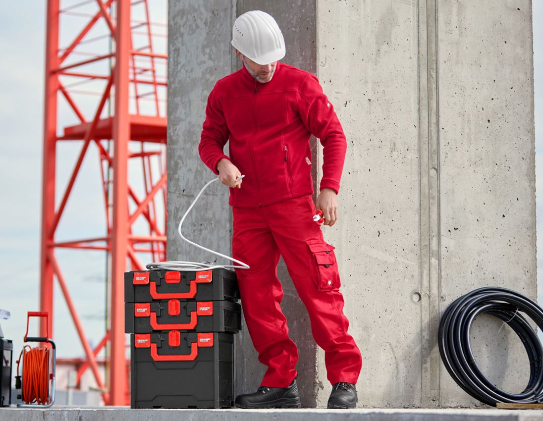 Work Jackets: Fleece jacket e.s.classic + red 1