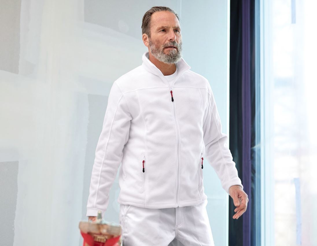 Work Jackets: Fleece jacket e.s.classic + white