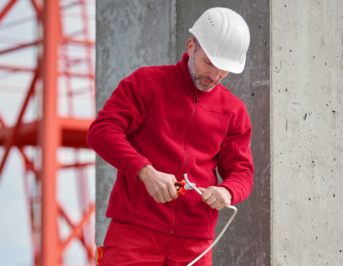 Work Jackets: Fleece jacket e.s.classic + red