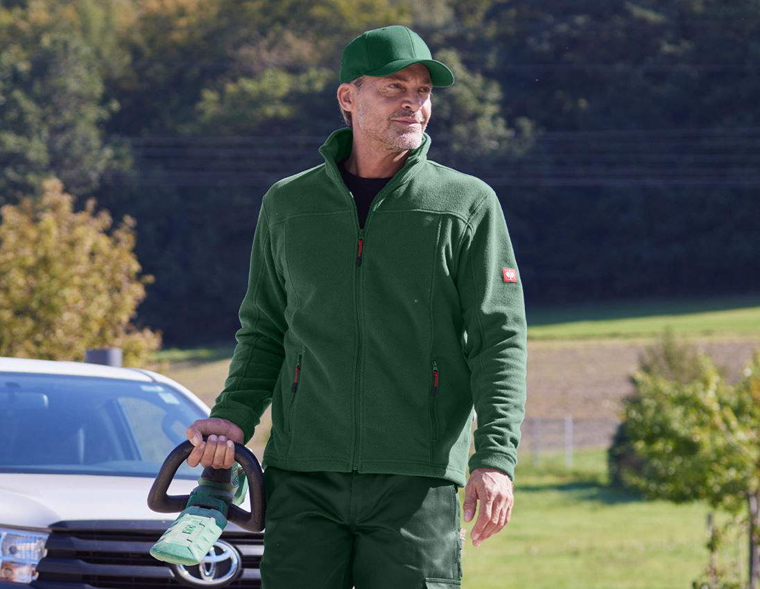 Work Jackets: Fleece jacket e.s.classic + green
