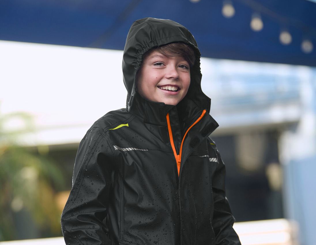 Jackets: Rain jacket e.s.motion 2020 superflex, children's + black/high-vis yellow/high-vis orange 1