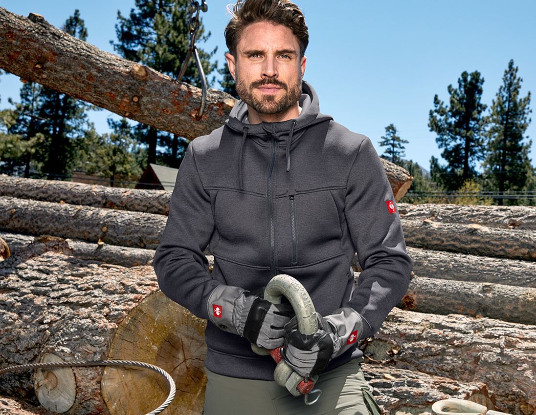 Cold: Hooded jacket climafoam e.s.dynashield + anthracite melange