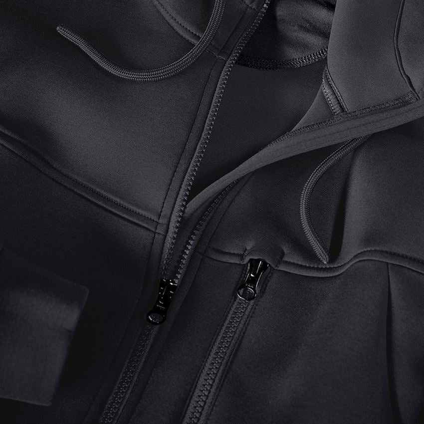 Work Jackets: Hooded jacket climafoam e.s.dynashield + black melange 2
