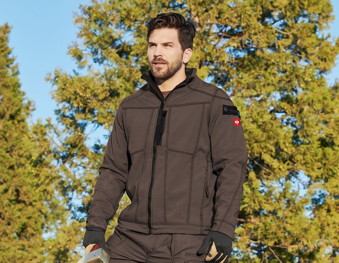 Work Jackets: Softshell jacket e.s.roughtough + bark