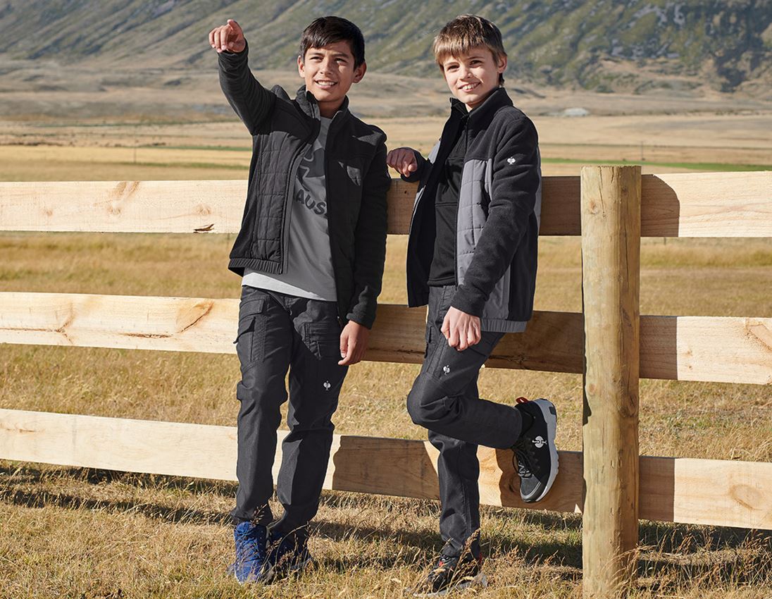 Jackets: Hybrid fleece jacket e.s.concrete, children's + black/basaltgrey 1