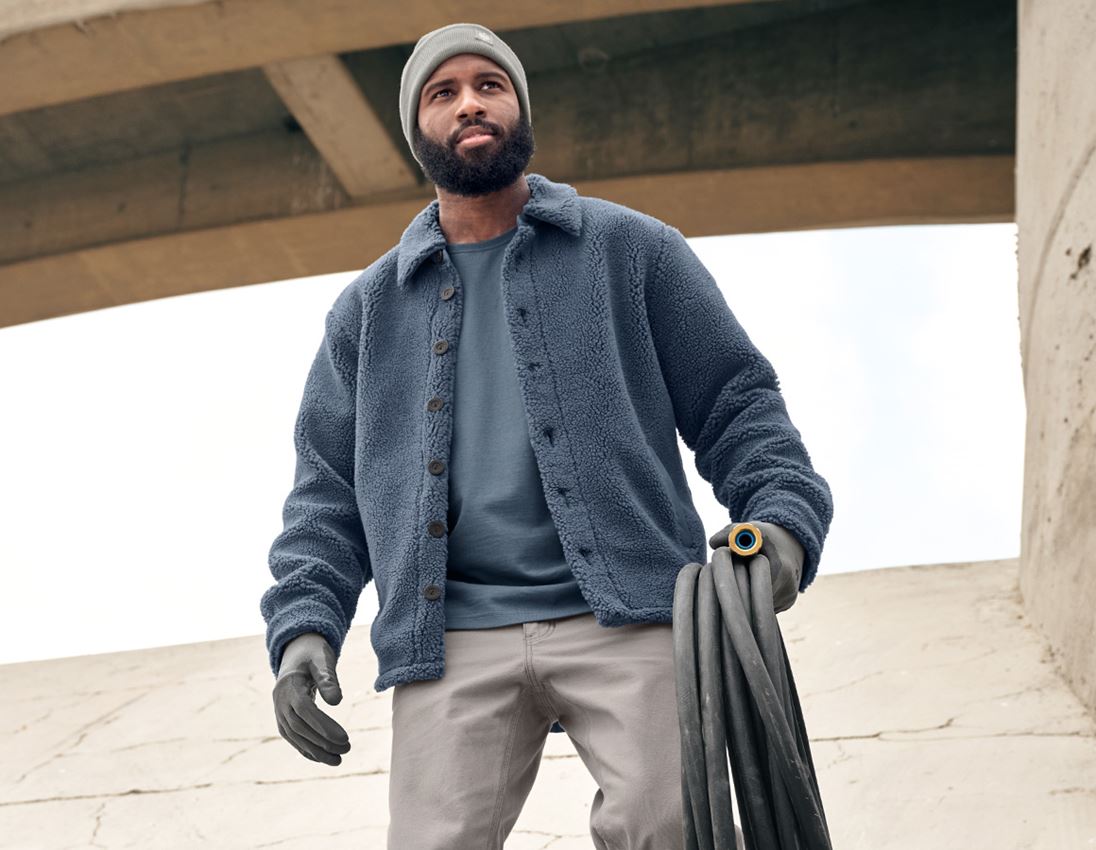 Work Jackets: Faux fur jacket e.s.iconic + oxidblue