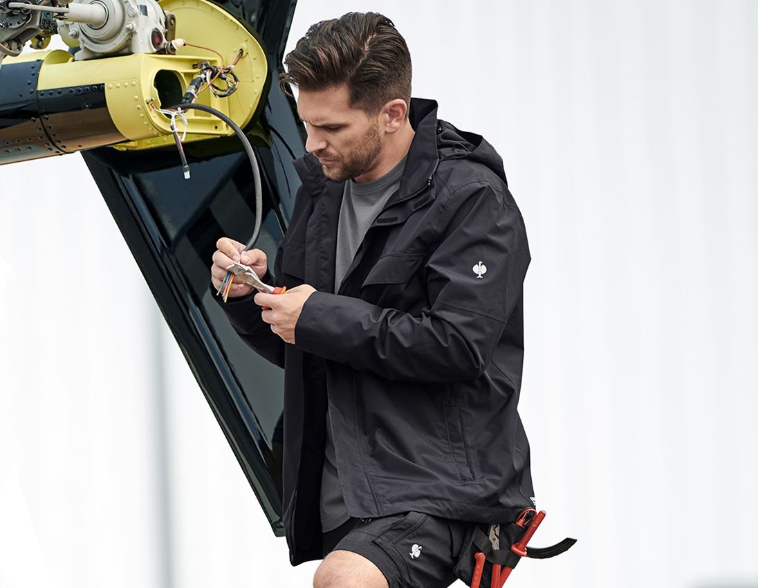 Clothing sets: SET: Rain jacket + Functional-troyer e.s.concrete + black 1