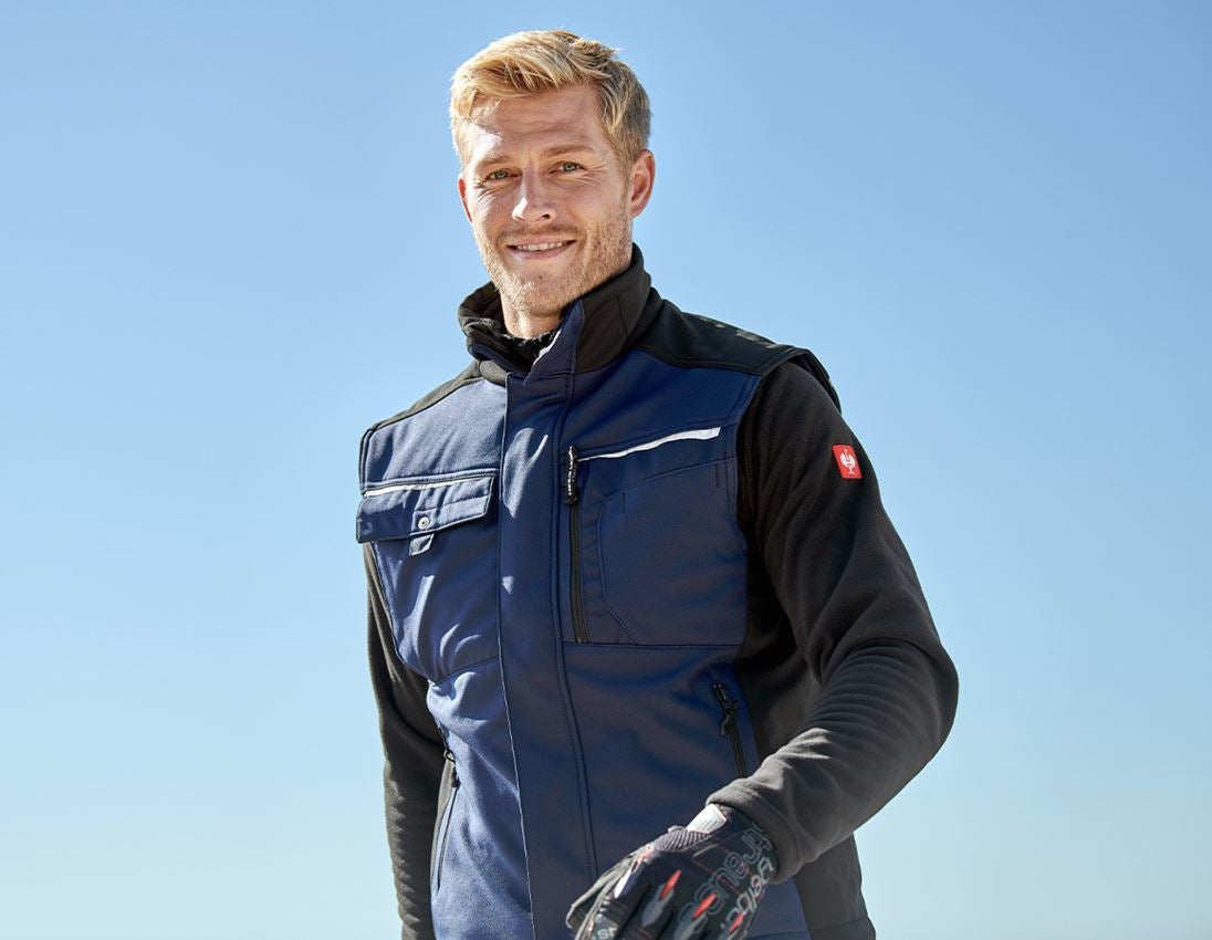 Work Body Warmer: Softshell bodywarmer e.s.motion + navy/black 1