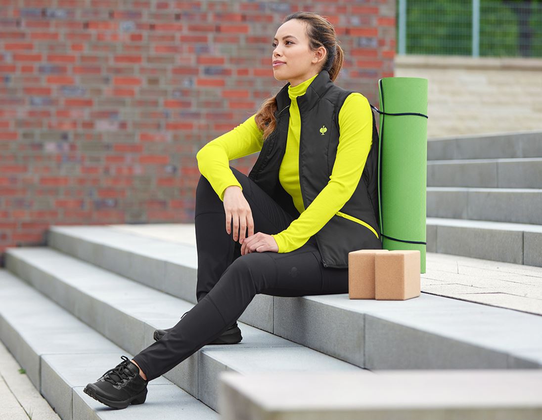 Work Jackets: Bodywarmer e.s.trail, ladies' + black/acid yellow 2