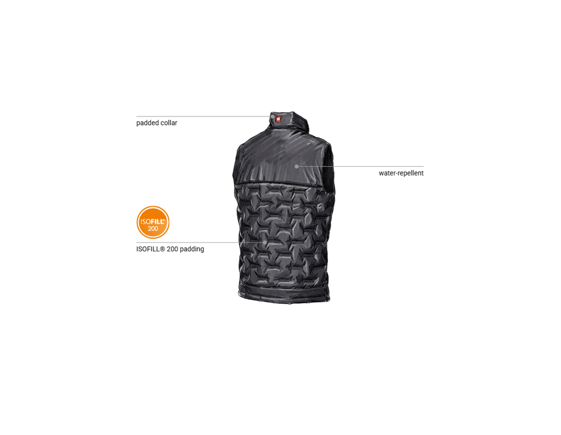 Work Body Warmer: Winter bodywarmer padded e.s.line.core + black 2