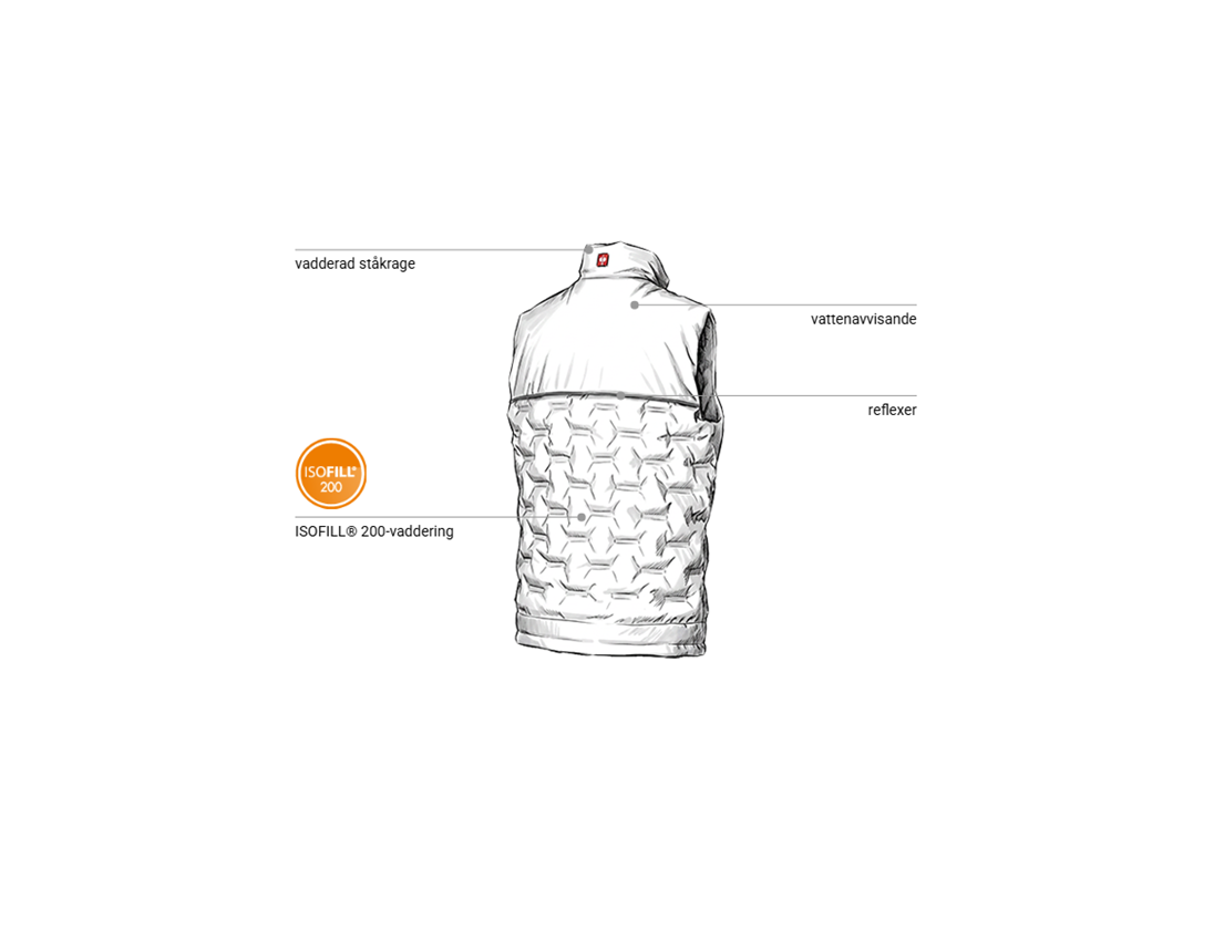 Arbetsvästar: Vinterväst Padded e.s.line.core + vit/platina 2