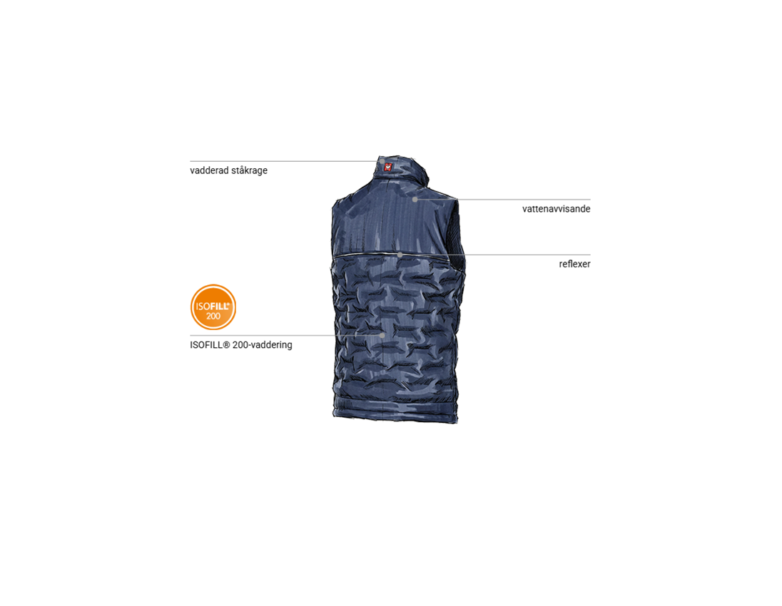 Arbetsvästar: Vinterväst Padded e.s.line.core + mörkblå/platina 2