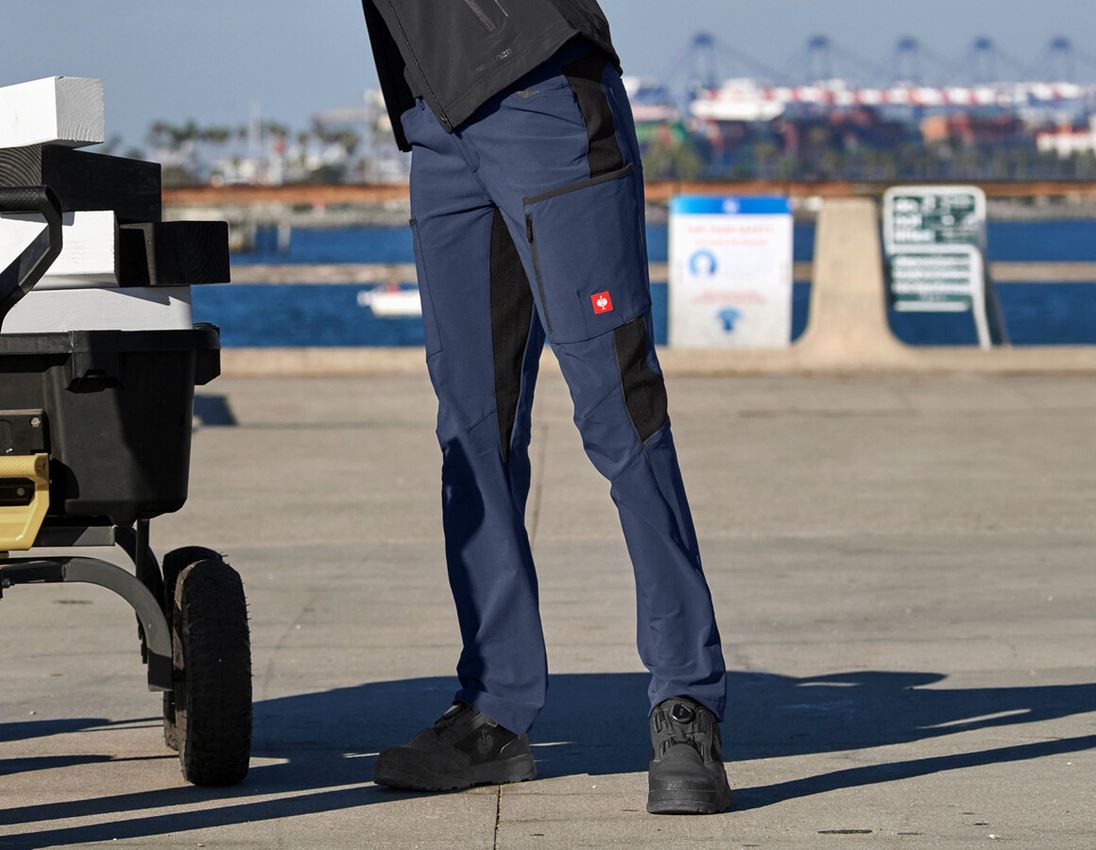Plumbers | Installers: Cargo trousers e.s.vision stretch, ladies' + deepblue 1