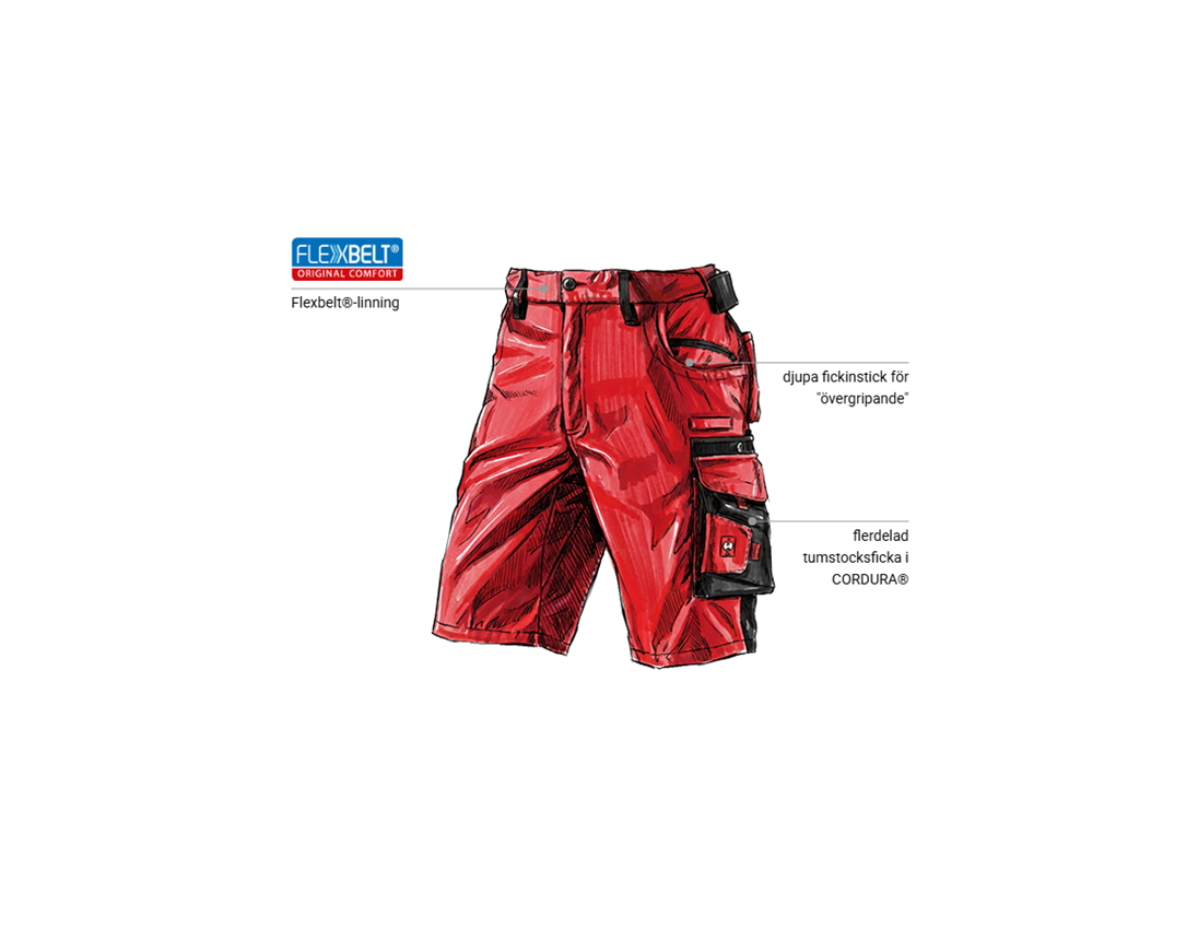Teman: Shorts e.s.motion + röd/svart 1