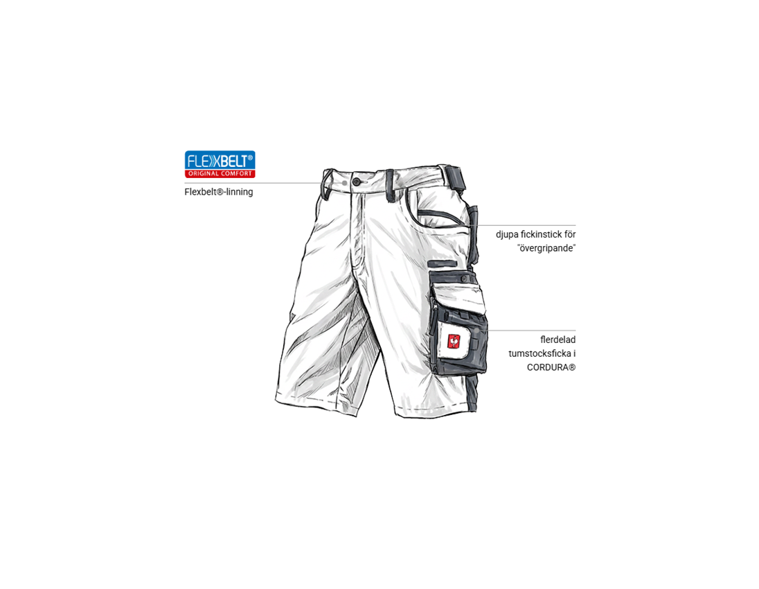 Teman: Shorts e.s.motion + vit/grå 1