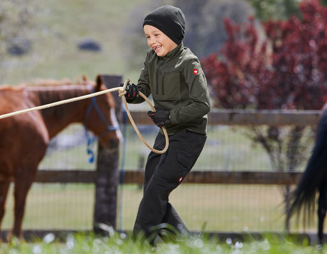 Trousers: Funct.cargo trousers e.s.dynashield solid,child. + black 1