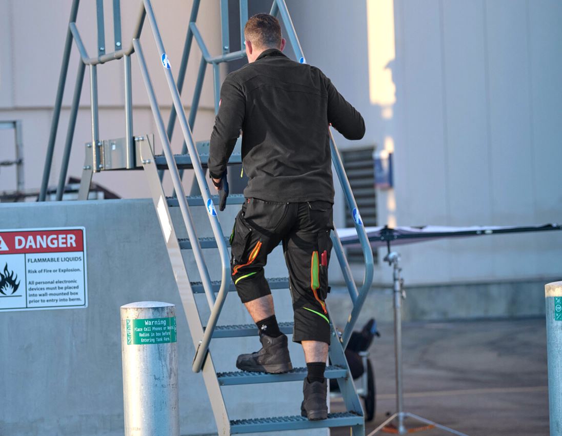 Work Trousers: 3/4 length trousers e.s.motion 2020 + black/high-vis yellow/high-vis orange 1
