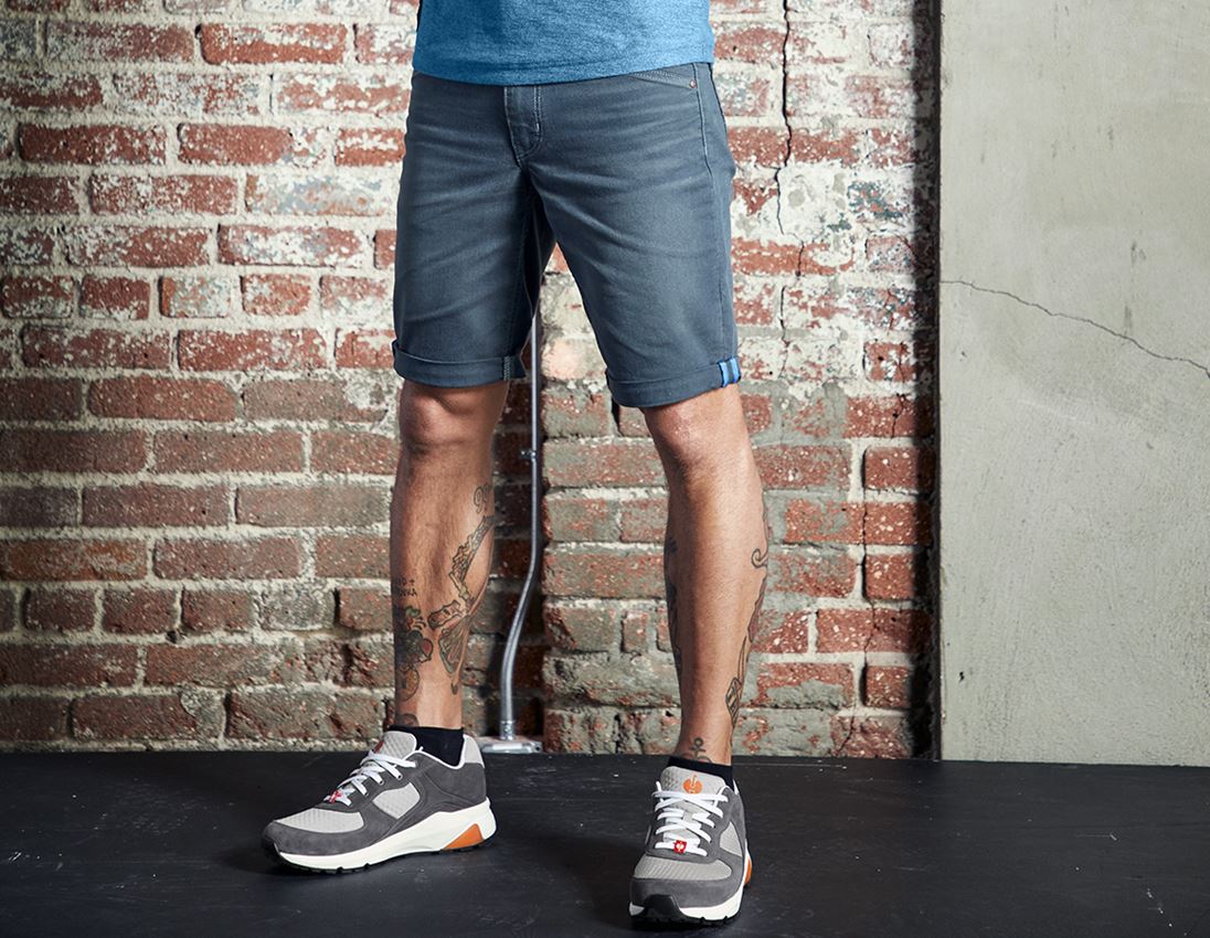 Arbetsbyxor: 5- fickors-shorts e.s.vintage + arktisk blå