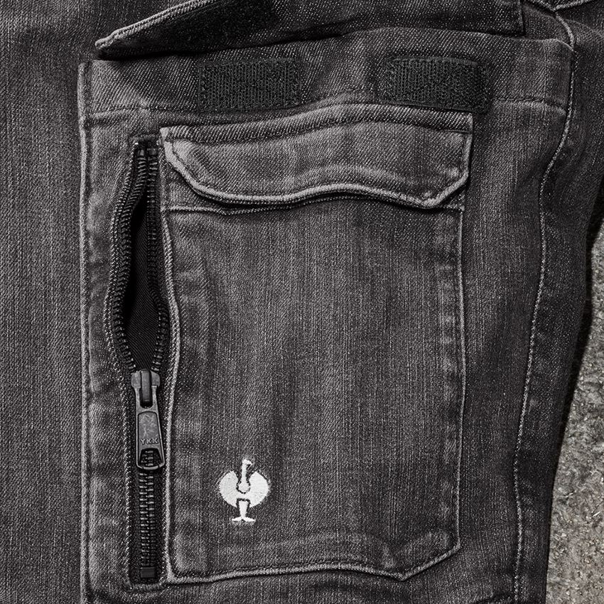 Work Trousers: Cargo worker jeans e.s.concrete, ladies' + blackwashed 2