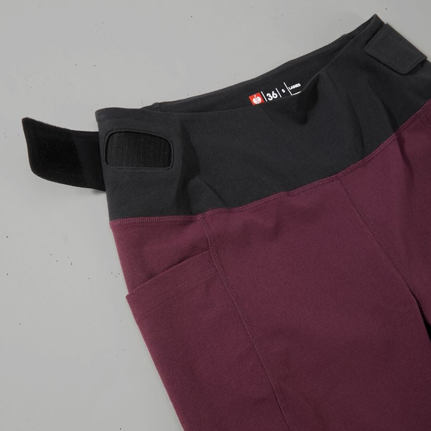 Arbetsbyxor: Funktions Tights e.s.trail, dam + mahognyröd/opalröd 2