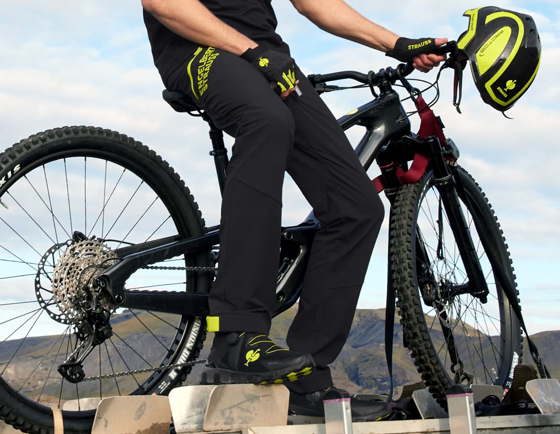 Work Trousers: Functional trousers e.s.trail + black/acid yellow