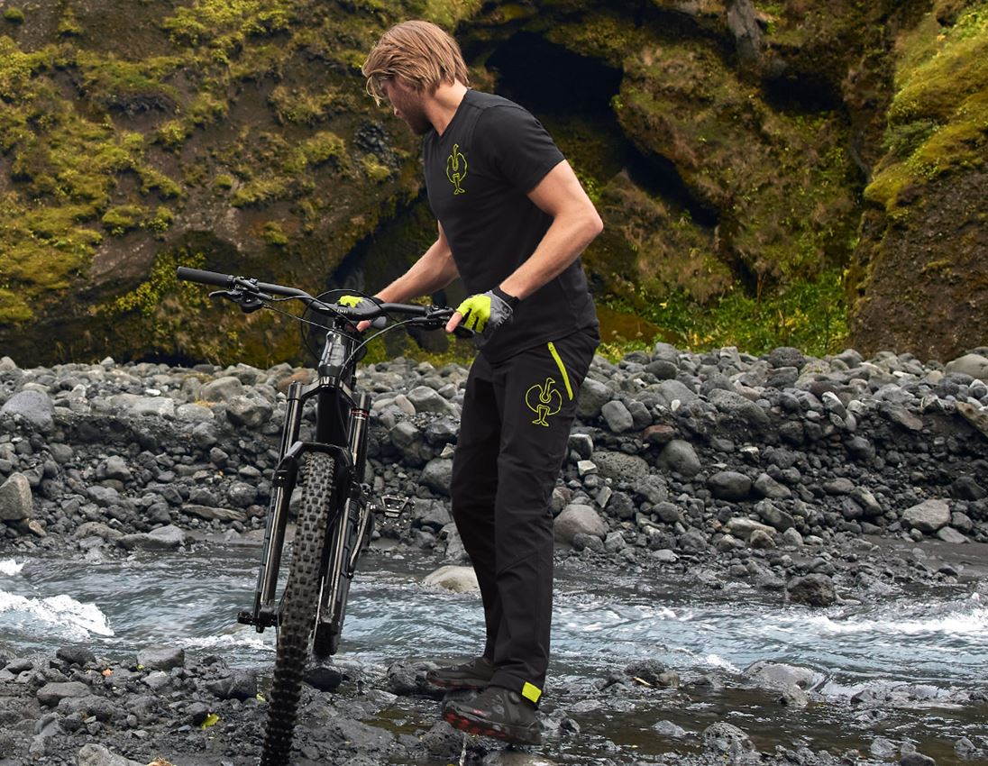 Work Trousers: Functional trousers e.s.trail + black/acid yellow 1