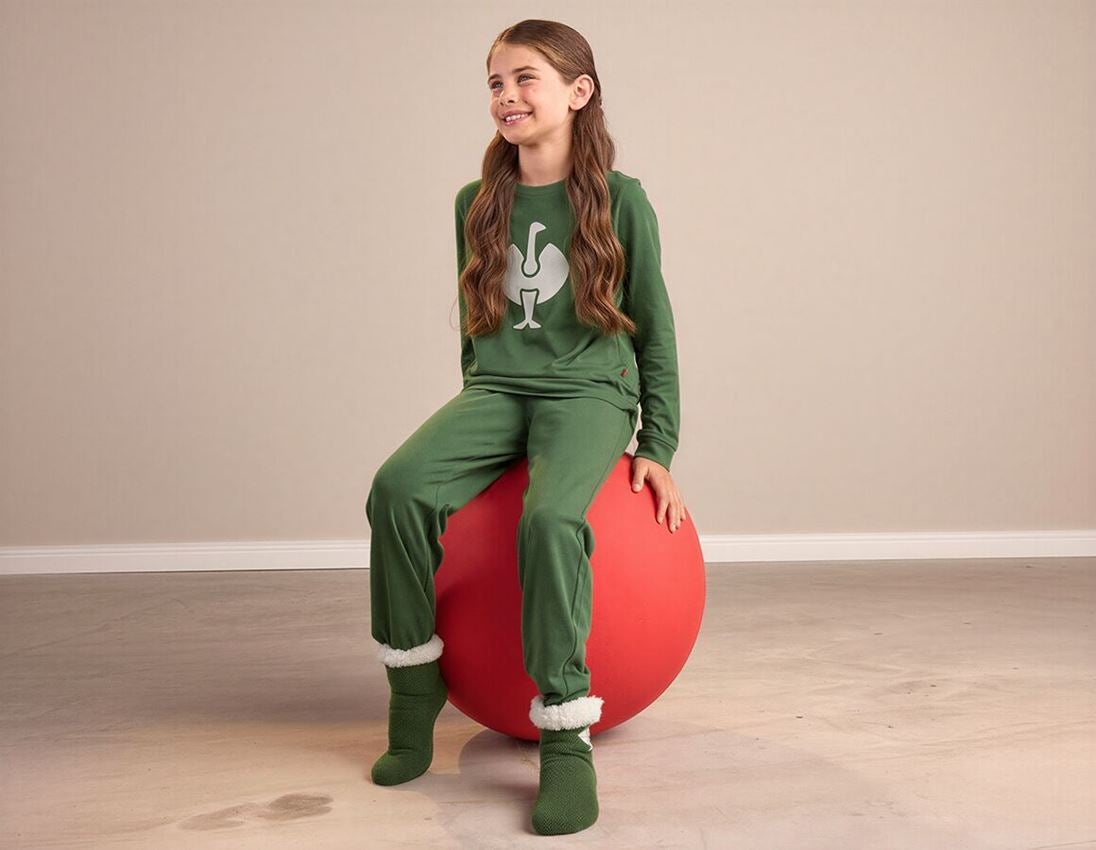 Accessoarer: e.s. pyjamasbyxa cotton stretch, barn + nordicgrön 1