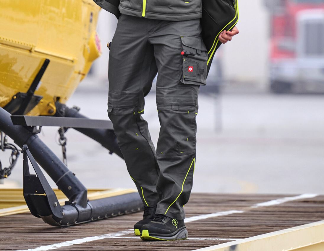 Work Trousers: Winter trousers e.s.line.core + carbongrey/high-vis yellow