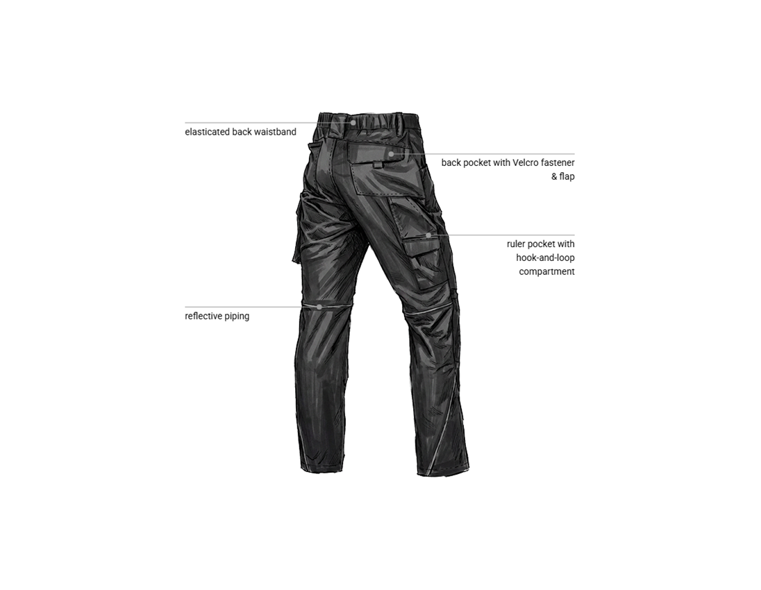 Work Trousers: Winter trousers e.s.line.core + black/platinum 2