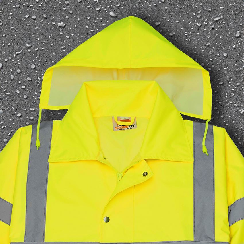 Work Jackets: STONEKIT High-vis rain jacket + high-vis yellow 2