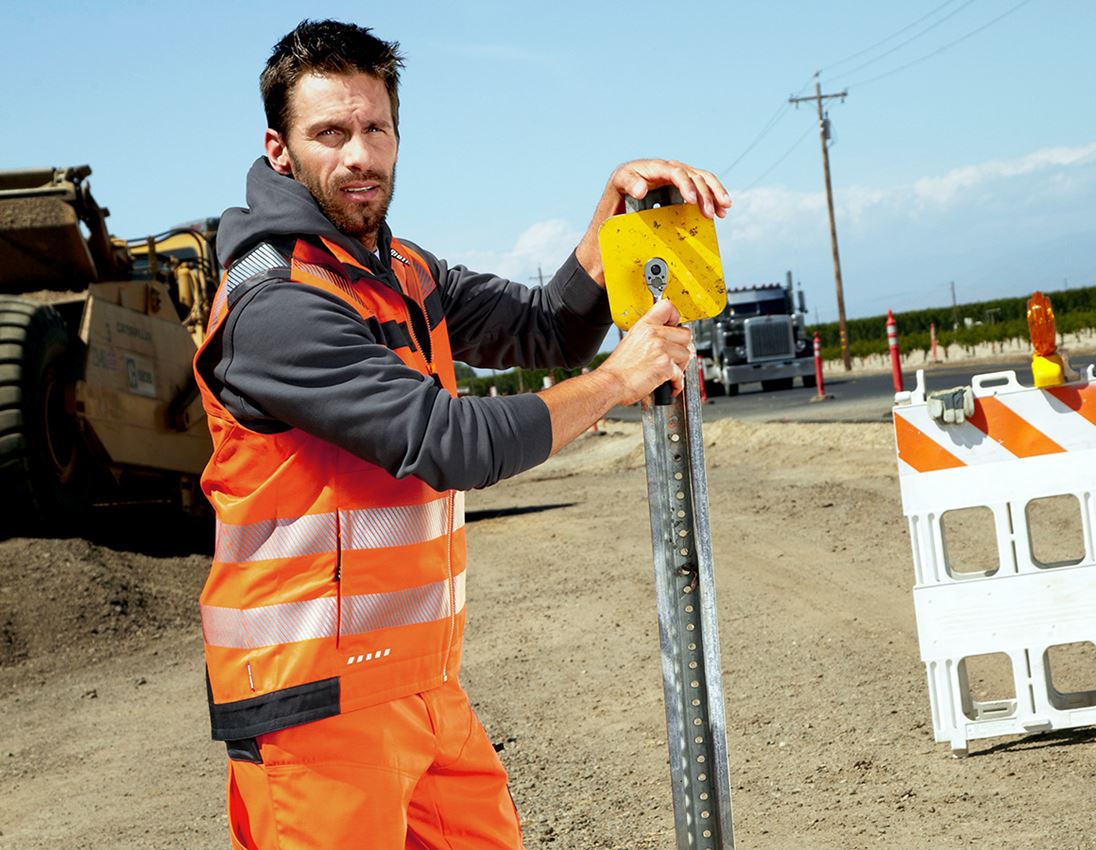 Teman: Varselväst e.s.motion + varselorange/antracit 1