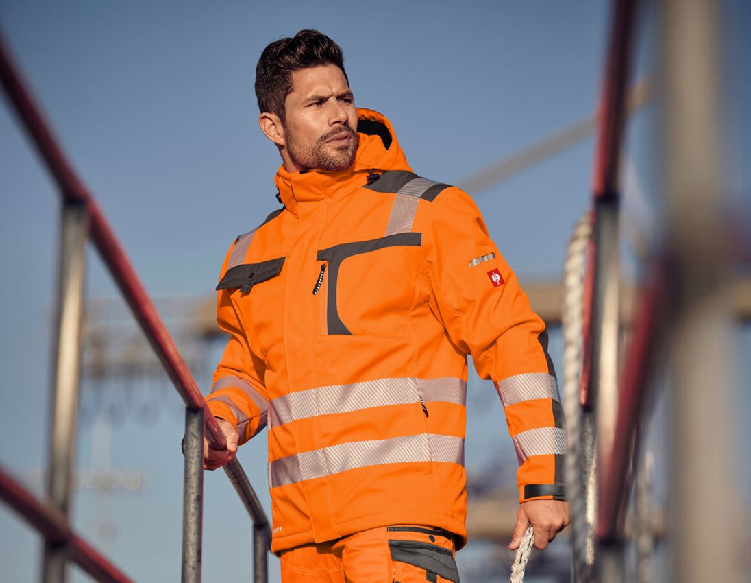 Topics: High-vis softshell jacket e.s.motion + high-vis orange/anthracite 3