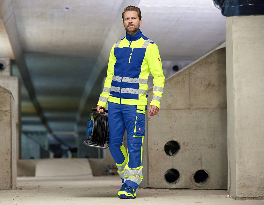 Arbetsjackor: Varseljacka softshell e.s.motion 24/7 + kornblå/varselgul 3