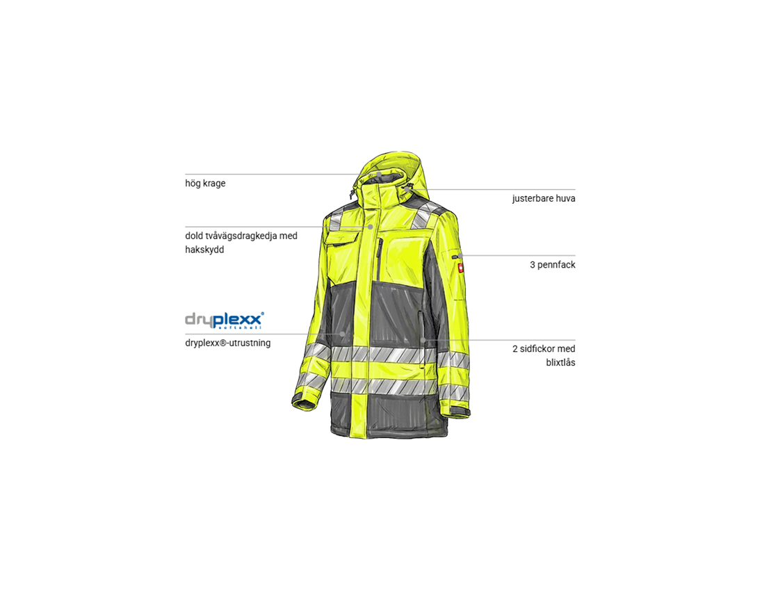 Arbetsjackor: Varsel vinter softshellparkas e.s.motion 24/7 + antracit/varselgul 1