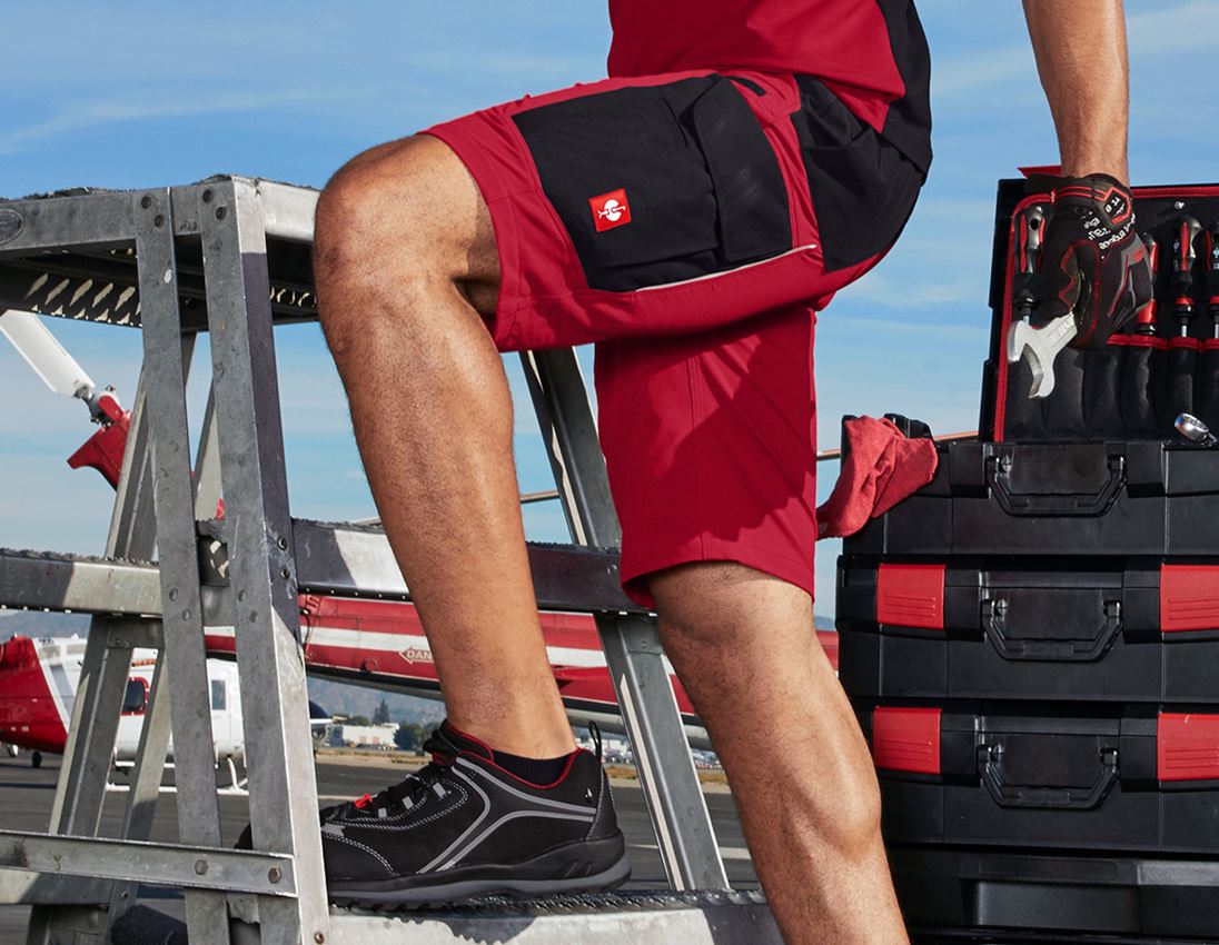 Work Trousers: Functional short e.s.dynashield + fiery red/black 1